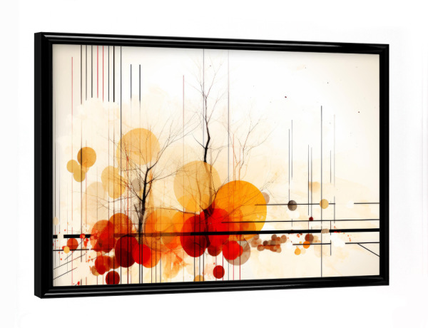 Poster mit schwarzem Rahmen "Geometrie Kunst HERBST Stadtpark" artboxONE - Natur,Abstrakt