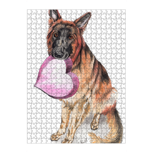 artboxONE Puzzle "Deutsche Schäferhund-Liebe" artboxONE - Tiere,Liebe - Tiere,Hunde,Herzen,Romantik,Niedlich,Deutscher schäferhund,Liebe,Haustiere
