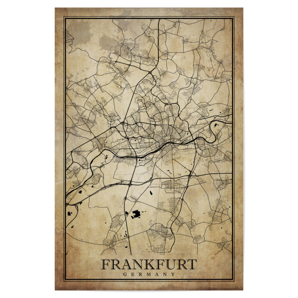 Poster 30x20 cm "Frankfurt Vintage Stadtplan" artboxONE - Städte / Frankfurt,Kartografie