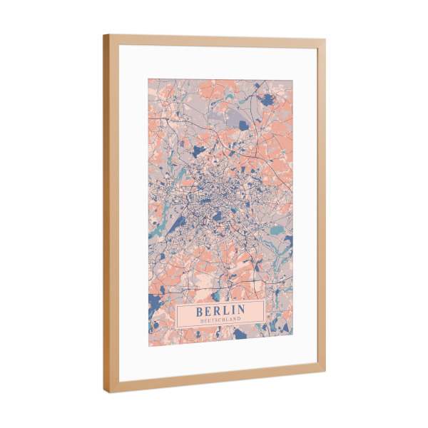 Poster mit Rahmen Kupfer "Berliner CityMap" artboxONE - Städte / Berlin,Kartografie