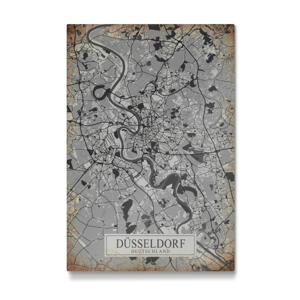 Galerie-Print "Düsseldorfer Vintage Stadtplan" 30x20 cm artboxONE