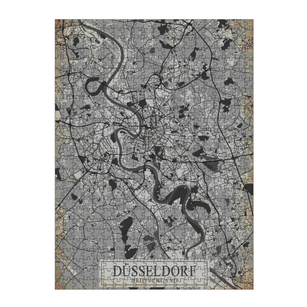 Puzzle Ravensburger "Düsseldorfer Vintage Stadtplan" artboxONE - Städte / Düsseldorf,Kartografie