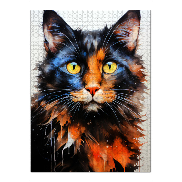 Puzzle Ravensburger "Künstlerische Katze B" artboxONE - Natur,Tiere - Katze,Katzen,Kätzchen,Tiere,Haustier,Illustration,Grafik,Kunst - Bild katze