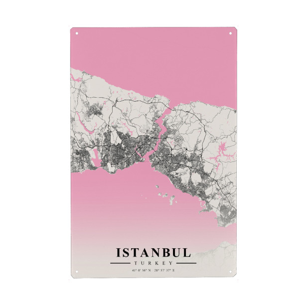 Holzbild "Stadt Istanbul" artboxONE - Städte / Istanbul,Kartografie