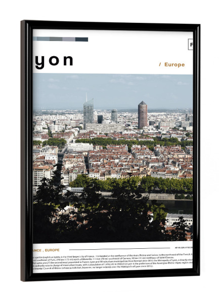 Poster mit schwarzem Rahmen "Cover der Lyoner Zeitung" artboxONE - Städte,Architektur