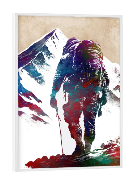 Poster mit weißem Rahmen "Klettersport Kunst A" artboxONE - Sport,Sport / Motivation - Bergsteiger,Klettern,Sport,Bergsteiger,Berg,Bergsteiger,Grafik
