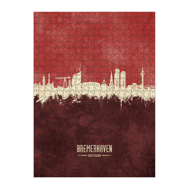 Puzzle Ravensburger "Bremerhaven Skyline Dunkelrot" artboxONE - Städte
