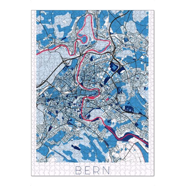 Puzzle Ravensburger "Bern Map Wandbild" artboxONE - Städte,Kartografie