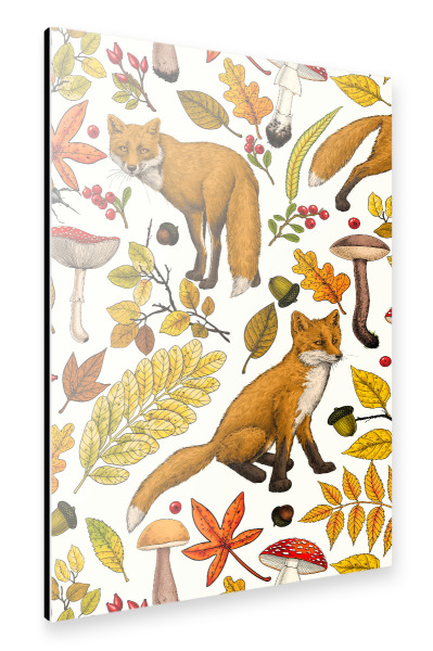 Alu-Dibond "Herbstfüchse" 30x20 cm artboxONE