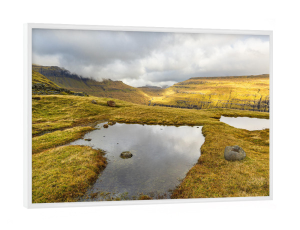Poster mit weißem Rahmen "Landschaft auf der Insel Streymoy" artboxONE - Natur,Reise,Reise / Länder
