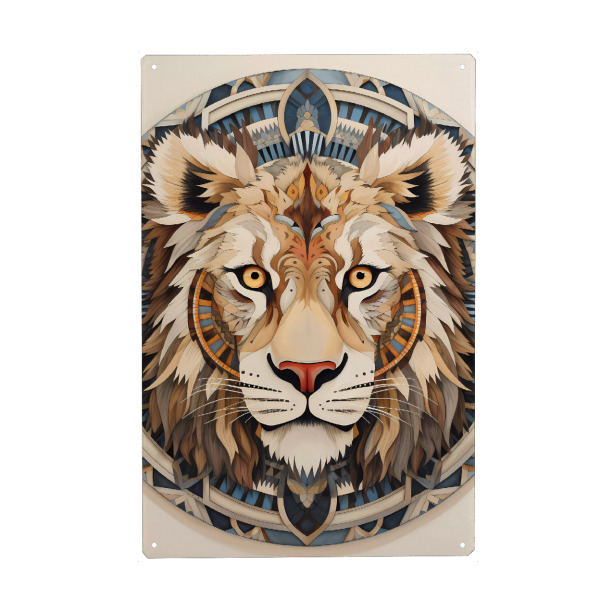 Metall Poster "Mandala -- Tiger" artboxONE - Natur,Tiere,Abstrakt - Mandala,Natur,Zen,Yoga,Indie,Meditation,Boho,Buddha,Spirituell,Namaste,Tier,Tiger