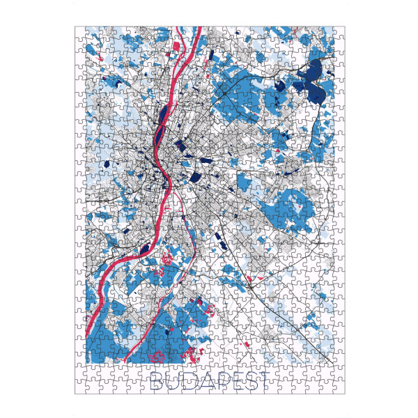 Puzzle Ravensburger "Budapest City Karte" artboxONE - Städte / Budapest,Kartografie