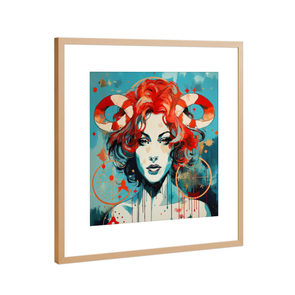 Poster mit Rahmen Kupfer "STERNZEICHEN SCHÖNHEIT" artboxONE - Comic,Abstrakt,Menschen,Fashion - Sternzeichen,Sternzeichen,Frau,Frau,Mode,Sternzeichen