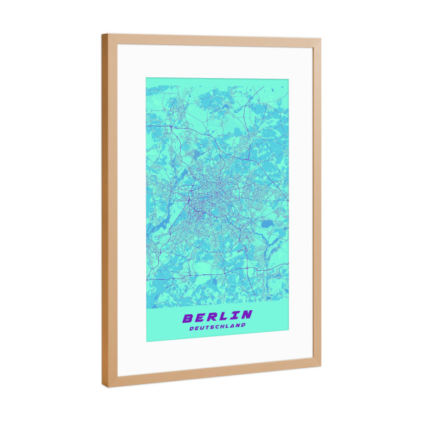 Poster mit Rahmen Kupfer "Berlin als Stadtplan" artboxONE - Städte / Berlin,Kartografie
