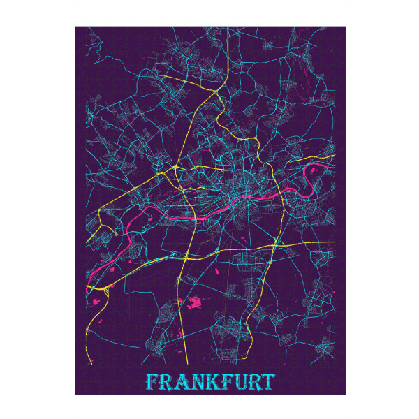 artboxONE Puzzle "Frankfurt Stadt Plan" artboxONE - Städte / Frankfurt,Kartografie