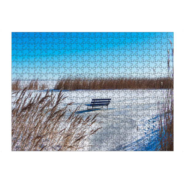 artboxONE Puzzle "Sitzbank am Bodden" artboxONE - Natur,Reise,Reise / Strand und Meer