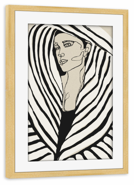 Poster mit Rahmen kiefer "Striped Coat" artboxONE - Abstrakt,Menschen,Für Mama