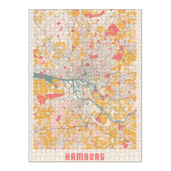 Puzzle Ravensburger "Hamburger Stadtplan" artboxONE - Städte / Hamburg,Kartografie