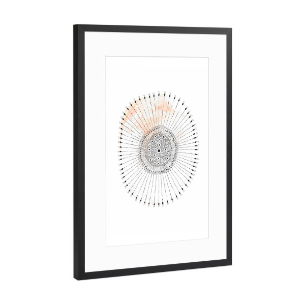 Poster mit Rahmen Schwarz (Metallic) "Katherine Heald - Coral Uno" artboxONE - Abstrakt,Unterwasser