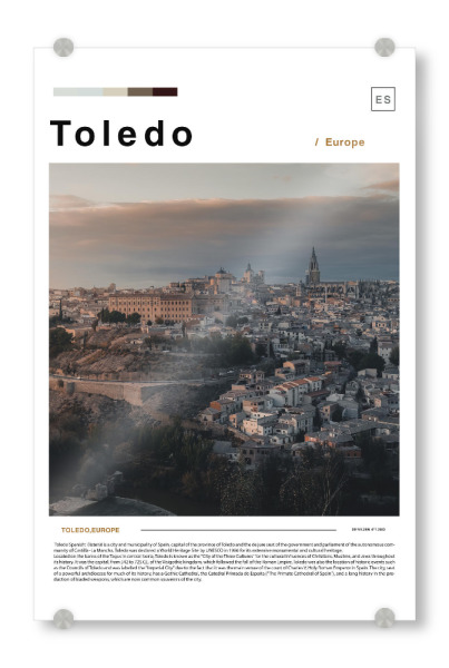 Acrylglasbild "Cover der Toledo-Zeitung" artboxONE - Städte,Architektur