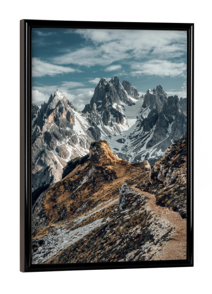 Poster mit schwarzem Rahmen "Cadinini di Misurina" artboxONE - Natur,Reise - Dolomiten,Berge,Alpen,Südtirol,Wandern,Drei zinnen,Aussicht,Weite