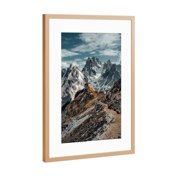 Poster mit Rahmen Kupfer "Cadinini di Misurina" artboxONE - Natur,Reise - Dolomiten,Berge,Alpen,Südtirol,Wandern,Drei zinnen,Aussicht,Weite