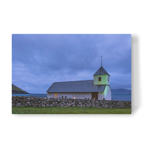 Leinwandbild "Kirche auf den Färöer Inseln" artboxONE - Natur,Reise,Architektur,Reise / Strand und Meer