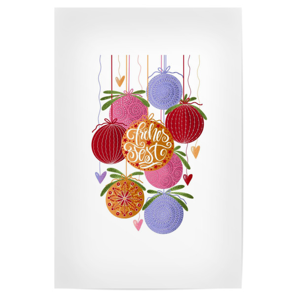 Poster "Weihnachtskugeln bunt" artboxONE - Weihnachten - Weihnachten,Advent,Adventskalender,Geschenk,Weihnachtskugeln,Christbaumkugeln