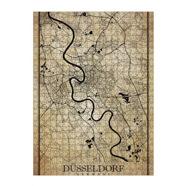 Puzzle Ravensburger "Düsseldorfer Vintage City Map" artboxONE - Städte / Düsseldorf,Kartografie