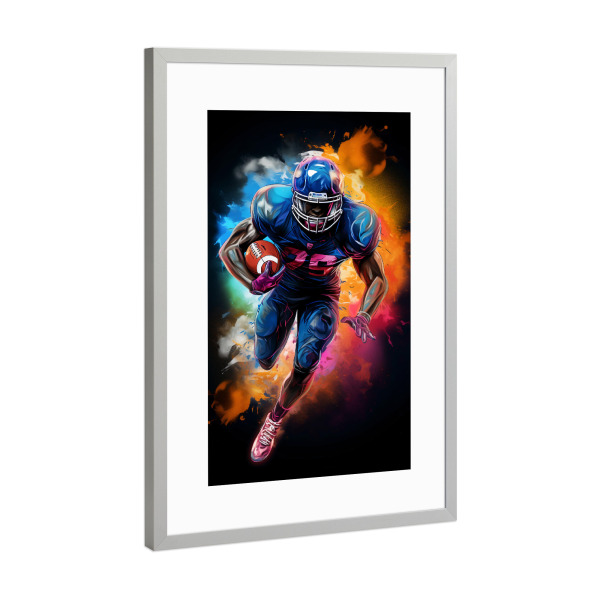 Poster mit Rahmen Silber "AF (NFL) Colorful 3 (matart)" artboxONE - Sport