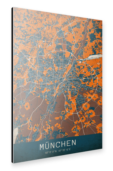 Alu-Dibond "Vintage München" 30x20 cm artboxONE