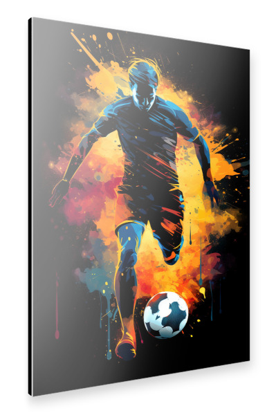Alu-Dibond "Football Colorful 2 (matart)" 30x20 cm artboxONE