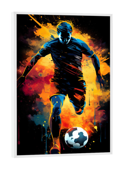 Poster mit weißem Rahmen "Football Colorful 2 (matart)" artboxONE - Sport / Fußball