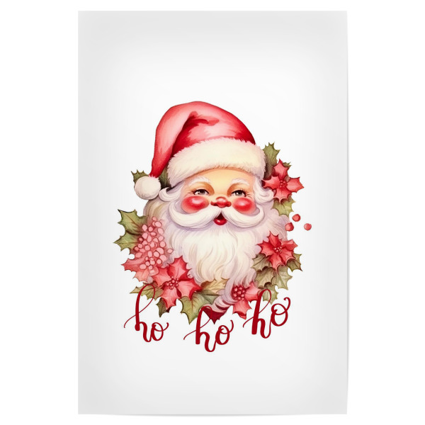 Poster 30x20 cm "Santa Ho Ho Ho" artboxONE - Floral,Menschen,Weihnachten,Lustig