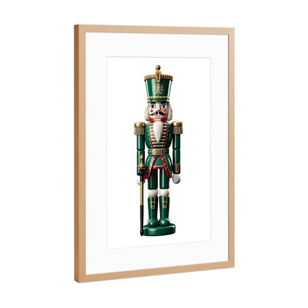 Poster mit Rahmen Kupfer "Grüner Vintage Nussknacker" artboxONE - Für Kinder,Fashion,Weihnachten,Für Mama,Für Papa