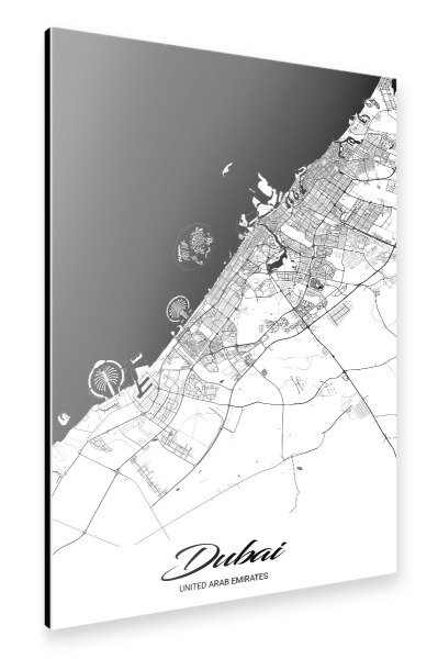 Alu-Dibond "Dubai City Map" 30x20 cm artboxONE
