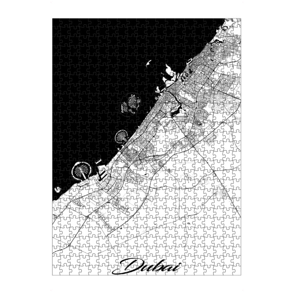 Puzzle Ravensburger "Dubai City Map" artboxONE - Schwarzweiß,Städte / Dubai,Kartografie