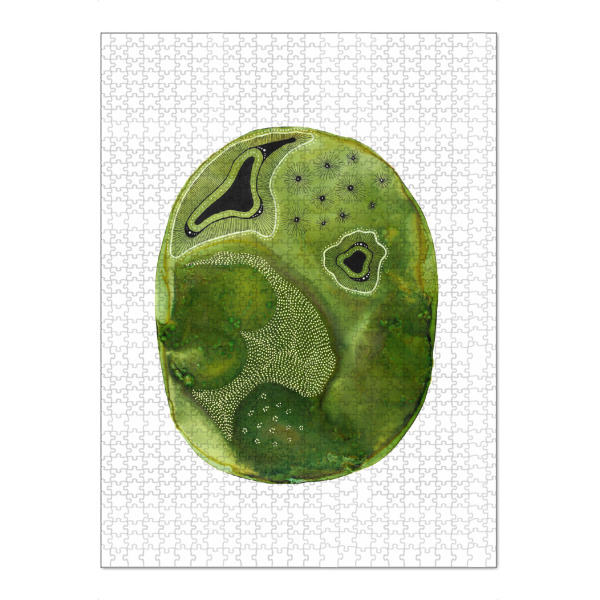 Puzzle Ravensburger "Katherine Heald - Frostin Uno" artboxONE - Natur,Abstrakt - Abstrakt,Modern,Aquarell,Watercolour,Strich,Pinsel,Grün,Wiese