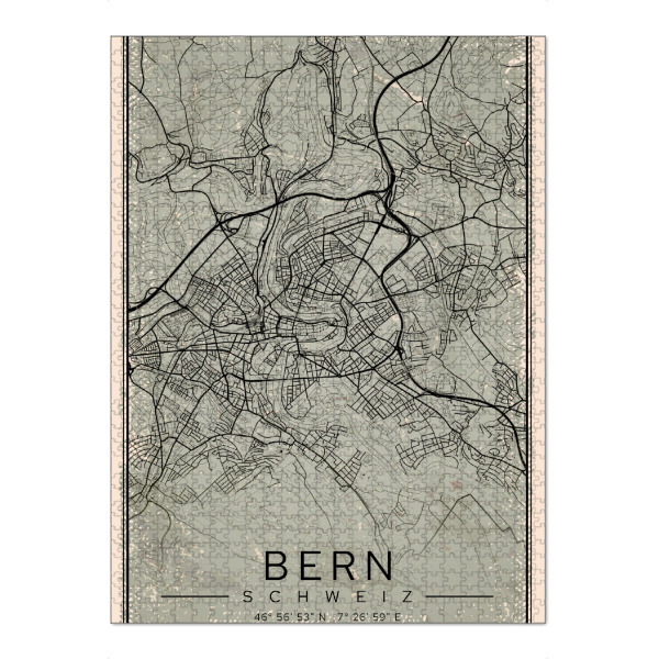 Puzzle Ravensburger "City Bern Vintage" artboxONE - Städte,Kartografie