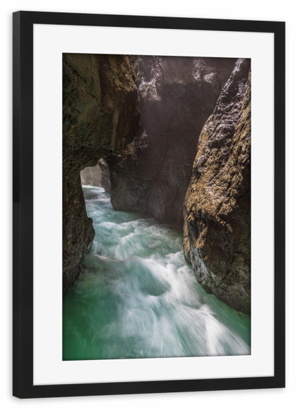 Poster mit Rahmen schwarz "Blick in die Partnachklamm" artboxONE - Natur,Reise