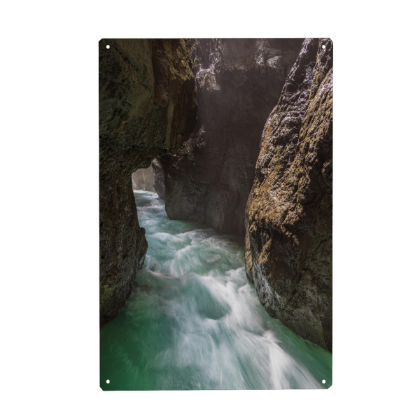 Metall Poster "Blick in die Partnachklamm" artboxONE - Natur,Reise