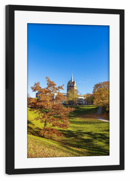 Poster mit Rahmen schwarz "Kröpeliner Tor im Herbst" artboxONE - Städte,Natur,Reise,Architektur