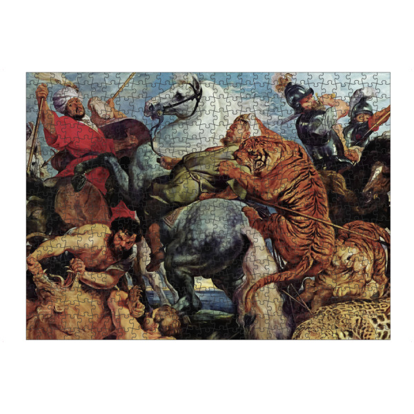 artboxONE Puzzle "Die Tigerjagd" artboxONE - Natur,Tiere,Menschen,Für Mama,Für Papa