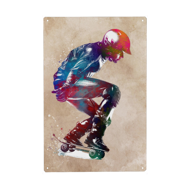 Metall Poster "Skateboarder Sportkunst A" artboxONE - Sport,Sport / Motivation - Skaten,Skateboarden,Skateboarden,Sport,Sport,Illustration