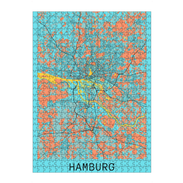 artboxONE Puzzle "Hamburg als Stadtplan" artboxONE - Städte / Hamburg,Kartografie