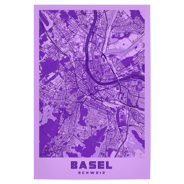 Poster 30x20 cm "City Map Stadt Basel" artboxONE - Städte,Kartografie