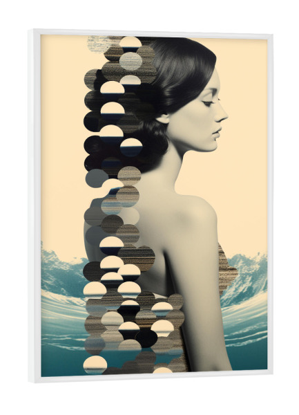 Poster mit weißem Rahmen "Frauen Collage-Stil" artboxONE - Abstrakt,Menschen,Geometrie