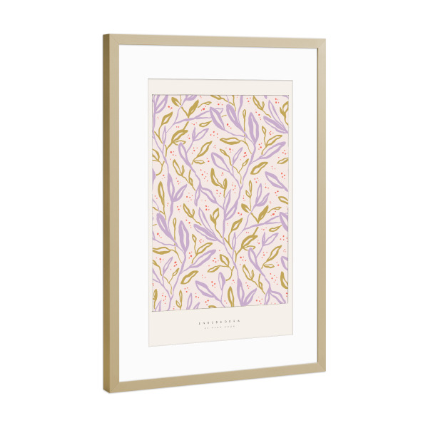 Poster mit Rahmen Gold "Álex Roda - Enrededera" artboxONE - Typografie,Floral,Abstrakt