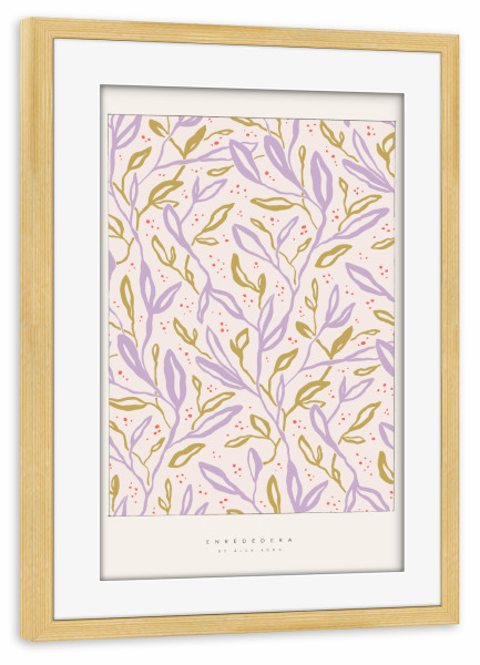 Poster mit Rahmen kiefer "Álex Roda - Enrededera" artboxONE - Typografie,Floral,Abstrakt