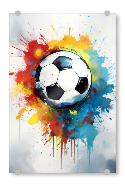 Acrylglasbild "Football Watercolor Ball (matart)" artboxONE - Sport,Sport / Fußball